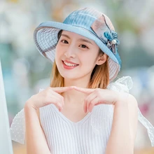 Женские весенние и летние складные цветочные ведро из ткани шляпа мода солнцезащитный головной платок шляпа от солнца