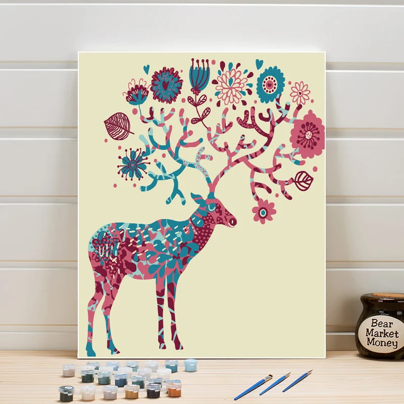 

Hand-painted Canvas Oil Painting DIY Acrylic By The Number Of Color Pictures Of The Living Room Wall Decorative Artwork 40x50cm
