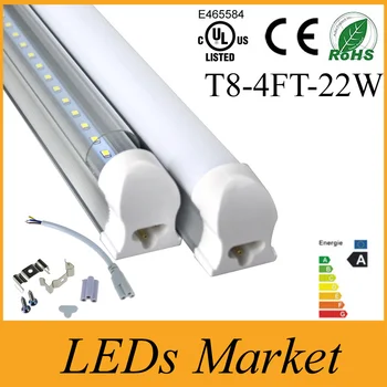 

T8 Integrated Led Tube 4FT 22W Led Tube lights with Mounting Accessories Warm Cold White AC85-265V UL FCC CE&ROHS