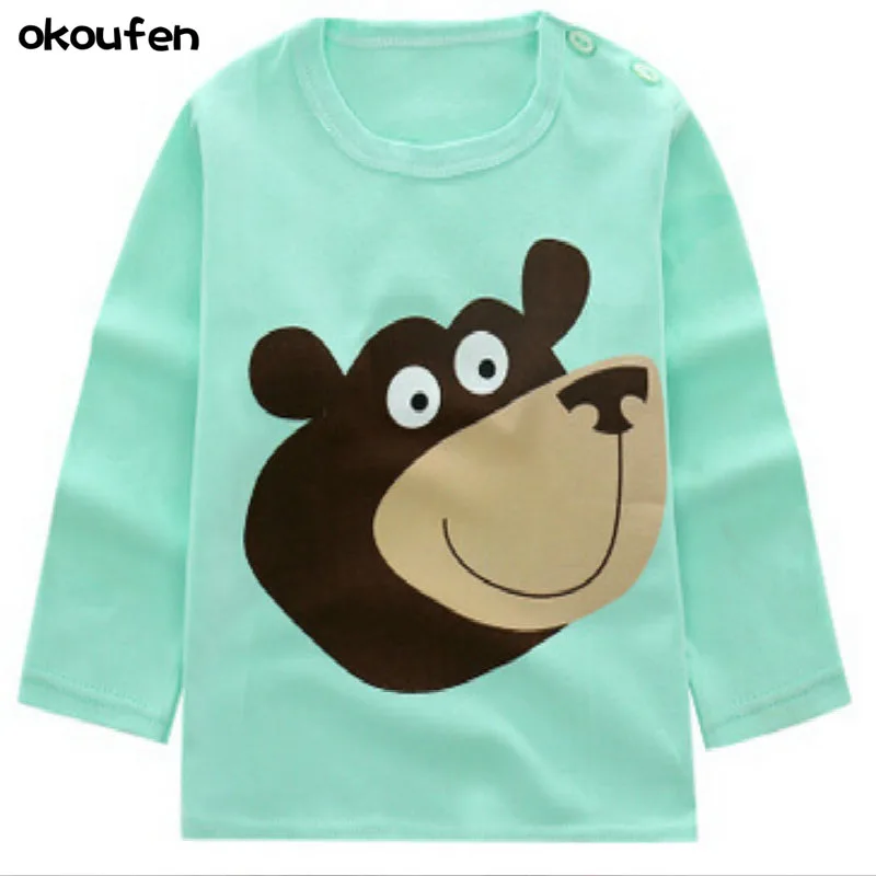 

okoufen baby girl and boy clothes t shirt long sleeve kidsT-shirt quality 100% cotton children cartoon clothes tops bobo choses