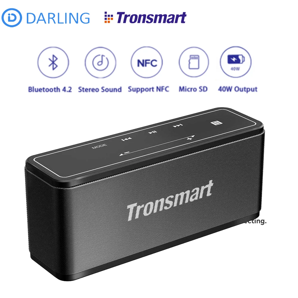 

Tronsmart Element Mega Bluetooth Speaker Wireless Speaker 3D Digital Sound TWS 40W Output NFC 20m Portable Speaker MicroSD Card