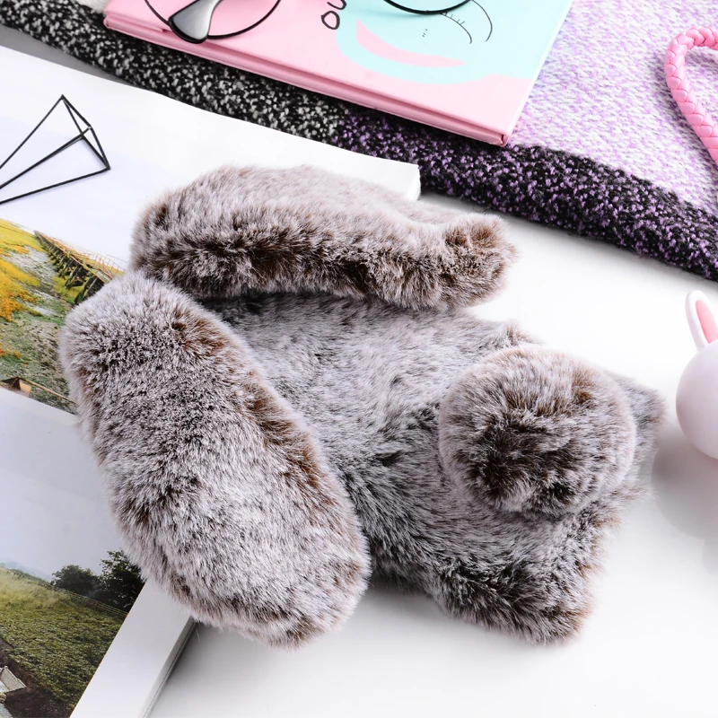 

3D Cartoon Fluffy Fur Rabbit Silicone Case For XiaoMi RedMi Note 5 Case XioMi RedMi 5 Plus S2 5A 6A 5 Pro Diamond Bunny Cover