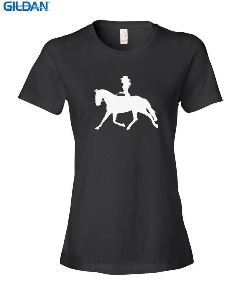 Base Shirt Fashion 2017 O Neck Short Sleeve Womens Cowgirl Riding Horse