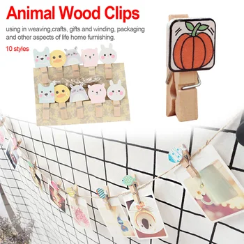 

Christmas Cute Anmal Groom Bride Natural Wooden Clips For Photo Clips Clothespin Craft Decoration Clips Pegs