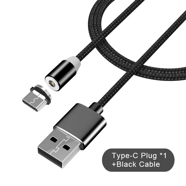 NOHON универсальное магнитное зарядное устройство кабели Micro usb type C для Apple iPhone X 7 8 6 Plus зарядный кабель для huawei P20 1 м - Цвет: 1 type-c black cable