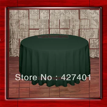 

Hot Sale 132" R Forest Green Round Table Cloth Polyester Plain Table Cover for Wedding Events &Party Decoration(Supplier)