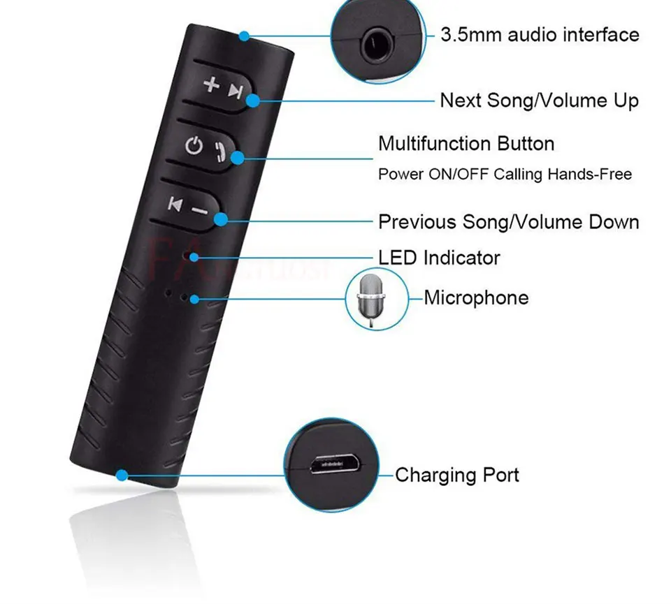 Мини AUX аудио Bluetooth приемник 3,5 мм беспроводной приемник Bluetooth наушники адаптер Hands Free для автомобиля Bluetooth адаптер