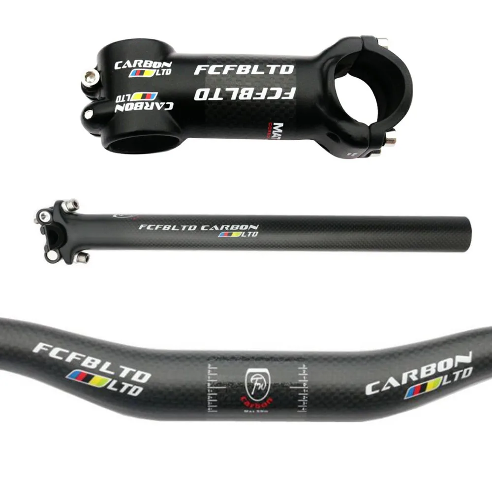 FCFB матовый карбоновый руль для горного велосипеда комплекты руля MTB плоский или
