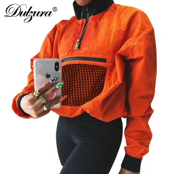 

Dulzura zipper long sleeve casual pullover 2018 autumn winter women sweatshirt ZIP top