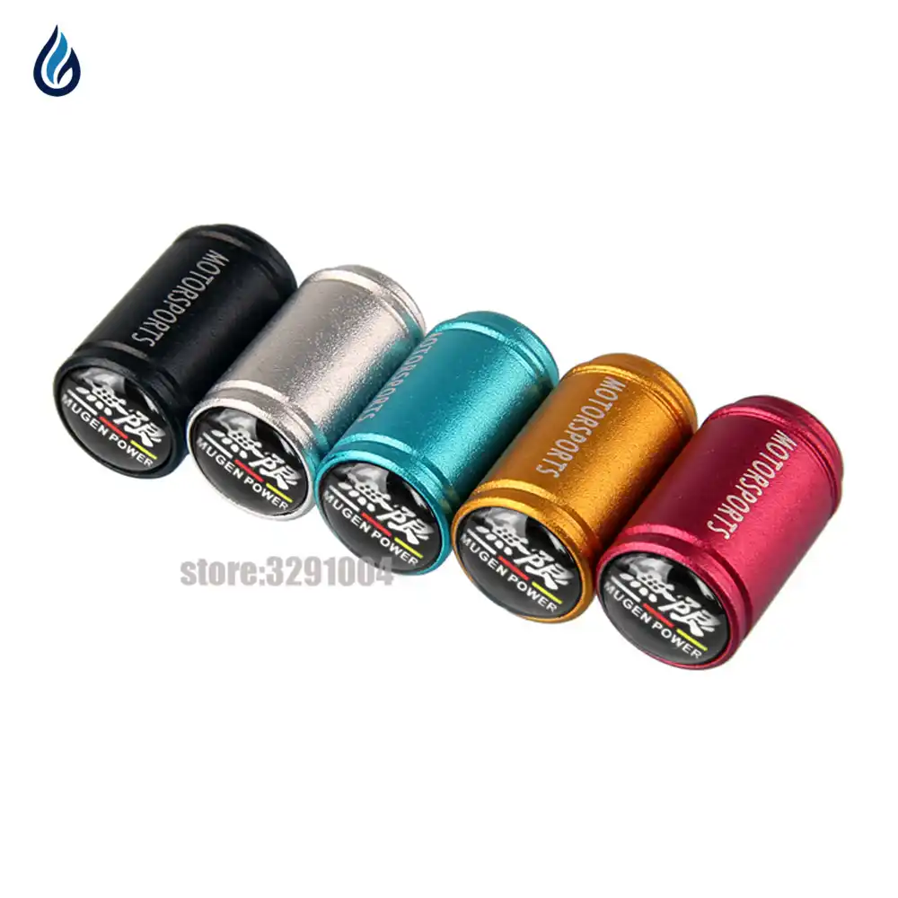 Mugen Auto Dull Polish Wheel Tire Valve Caps Cover For Honda Accord Civic Crv Fit Hr V Vezel Odyssey City Jazz Jade Car Styling