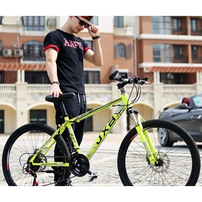 yellow Высококачественная углеродистая сталь 21-speed 26 дюймов двойной discSports& Развлечения компании дорожный велосипед - Цвет: yellow