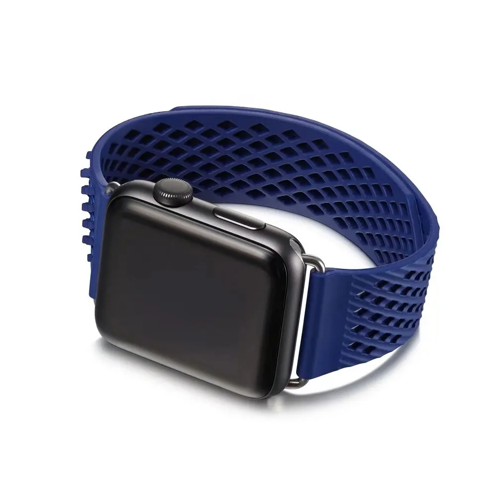 Для Apple Watch, версии 5/4 40 мм 44 без пряжки спортивный силиконовый ремешок петли прессованного Кнопка браслет для наручных часов iwatch серии 5/4/3, 38, 42 мм, версия