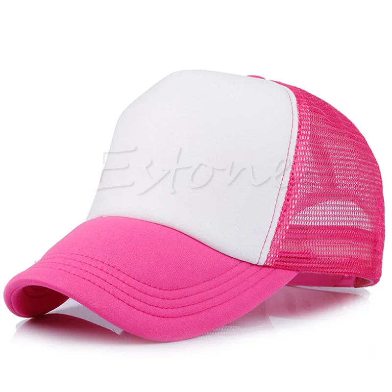 Детская кепка для мальчиков и девочек, бейсбольный берет, детская кепка, шапка - Цвет: hot pink white