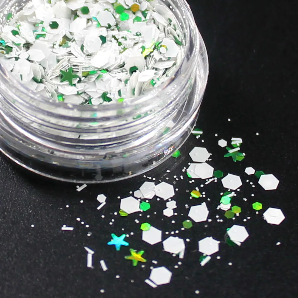 1 Pcs Snowflake Glitter Eyeshadow Glitter Eyes Palette Monochrome Eyes Shimmer Powder Makeup Tool Dance Party Decorations CHS10 - Цвет: 7