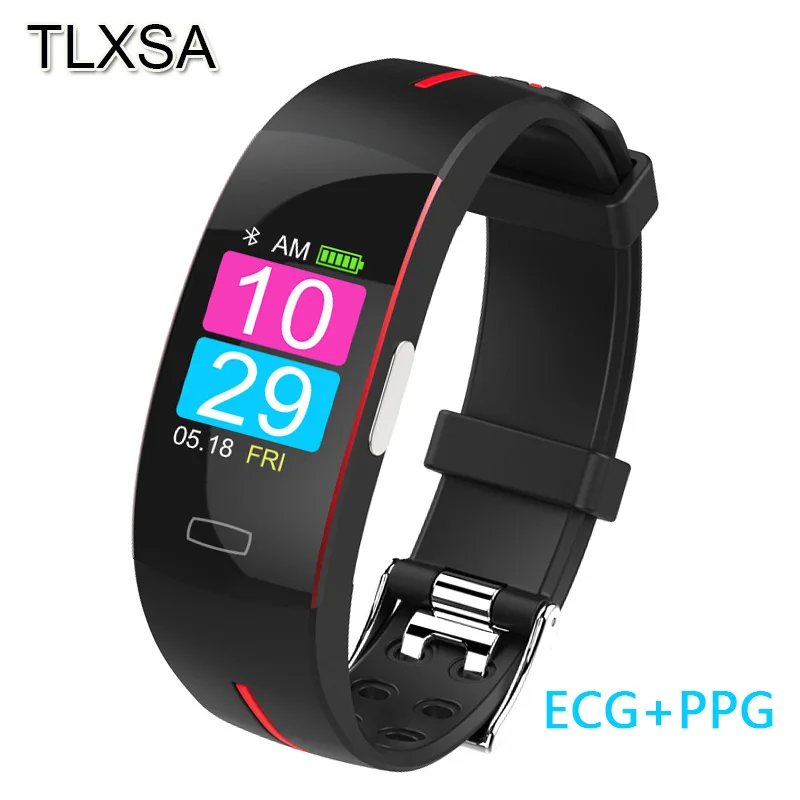 

TLXSA Smart Bracelet ECG PPG Heart Rate Blood Pressure Monitor Fitness Tracker Pedometer Calories Smart Wristband For Men Women