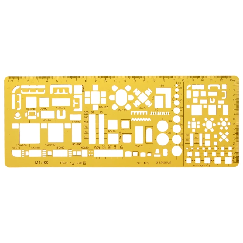 

Professional Architectural Template Ruler Drawing Stencil Measuring Tool Student