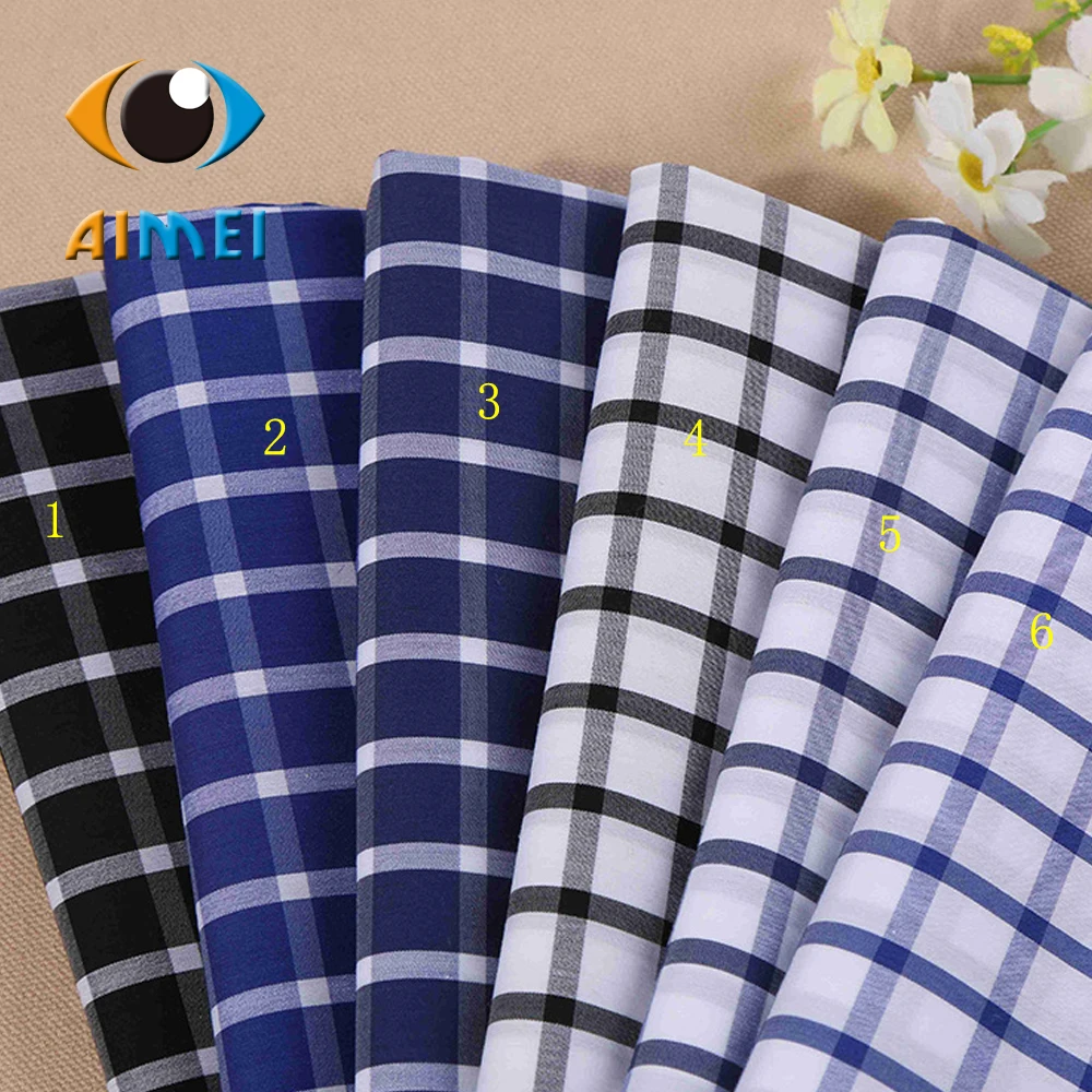 Manufacturers selling cotton kam yarn dyed stretch grid shirt fabrics