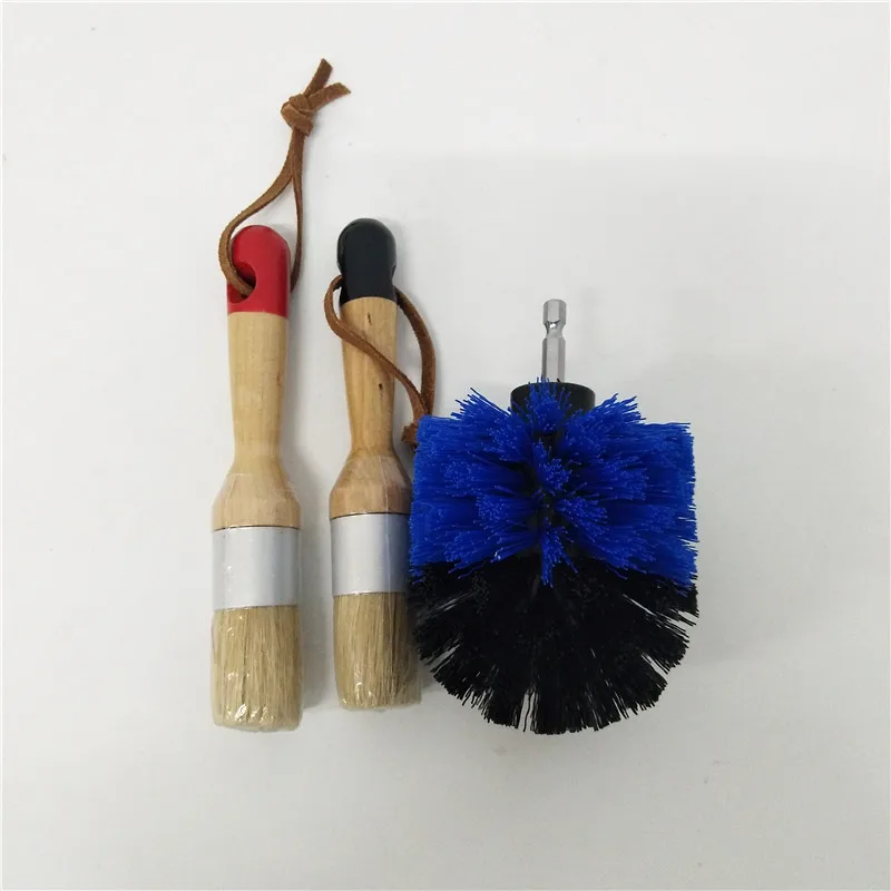 3 шт Мел Восковая краска Чистящая щетина щетка восковая комбинация круглая деталь кисти использование со всеми видами меловой краски