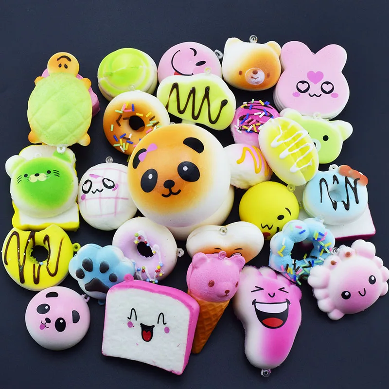 5 шт./лот игрушки Squishy Cat хлеб торт булочка брелок в виде пончика Kawaii Squishies