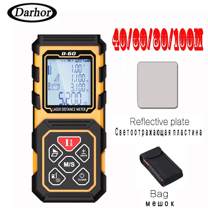 Darhor 60 80 100 м лазерный дальномер Портативный Дальномеры Lazer metreler построить Охота