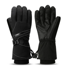 Мужские лыжные перчатки, флисовые перчатки для сноуборда, снегохода, мотоцикла, Зимние перчатки для велоспорта, ветронепроницаемые, водонепроницаемые, унисекс, зимние варежки