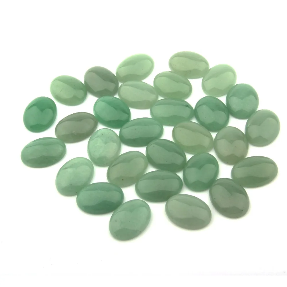 

10PCS Natural Stone Cabochon Green Aventurine Oval 10X14 12X16 13X18 15X20 18X25mm Egg Shape DIY Jewelry