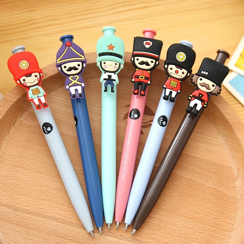 

6 pcs Cartoon British soldier Gel pen black color pens Stationery Caneta material escolar papelaria Office school supplies F536