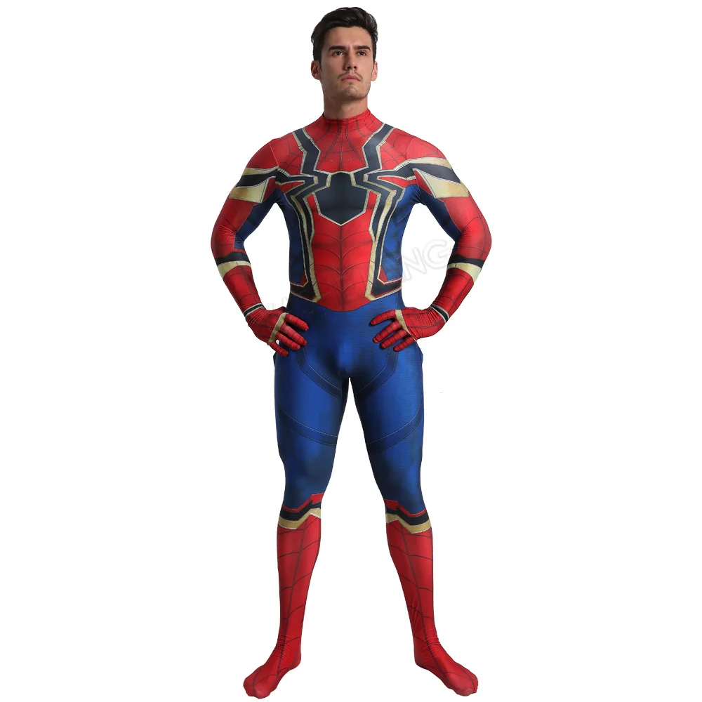 Роскошный Марвел из Мстителей костюм супергероя Железного Человека-паука детское праздничное нарядное платье «зентай Железный Человек-паук» карнавальный наряд для мальчиков