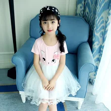 Детские платья для девочек; белое хлопковое платье принцессы; vestido infantil; одежда для малышей; вечерние платья для девочек; летнее платье с принтом животных;