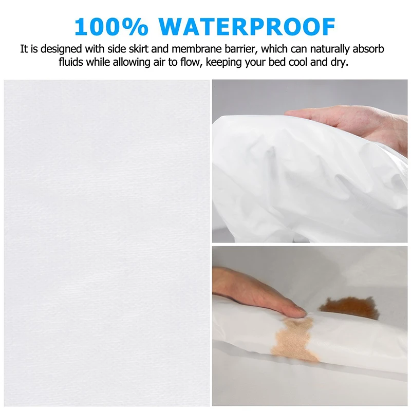  New Waterproof Mattress Pad Top Hypoallergenic Mattress Protector Against Dust Mites and Bacteria F