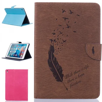 

Business Case For Ipad Pro 9.7 Cover Feather Bird Flower Wallet Card PU Leather Stand Cover for Ipad Pro 9.7 inch Pro9.7 Case