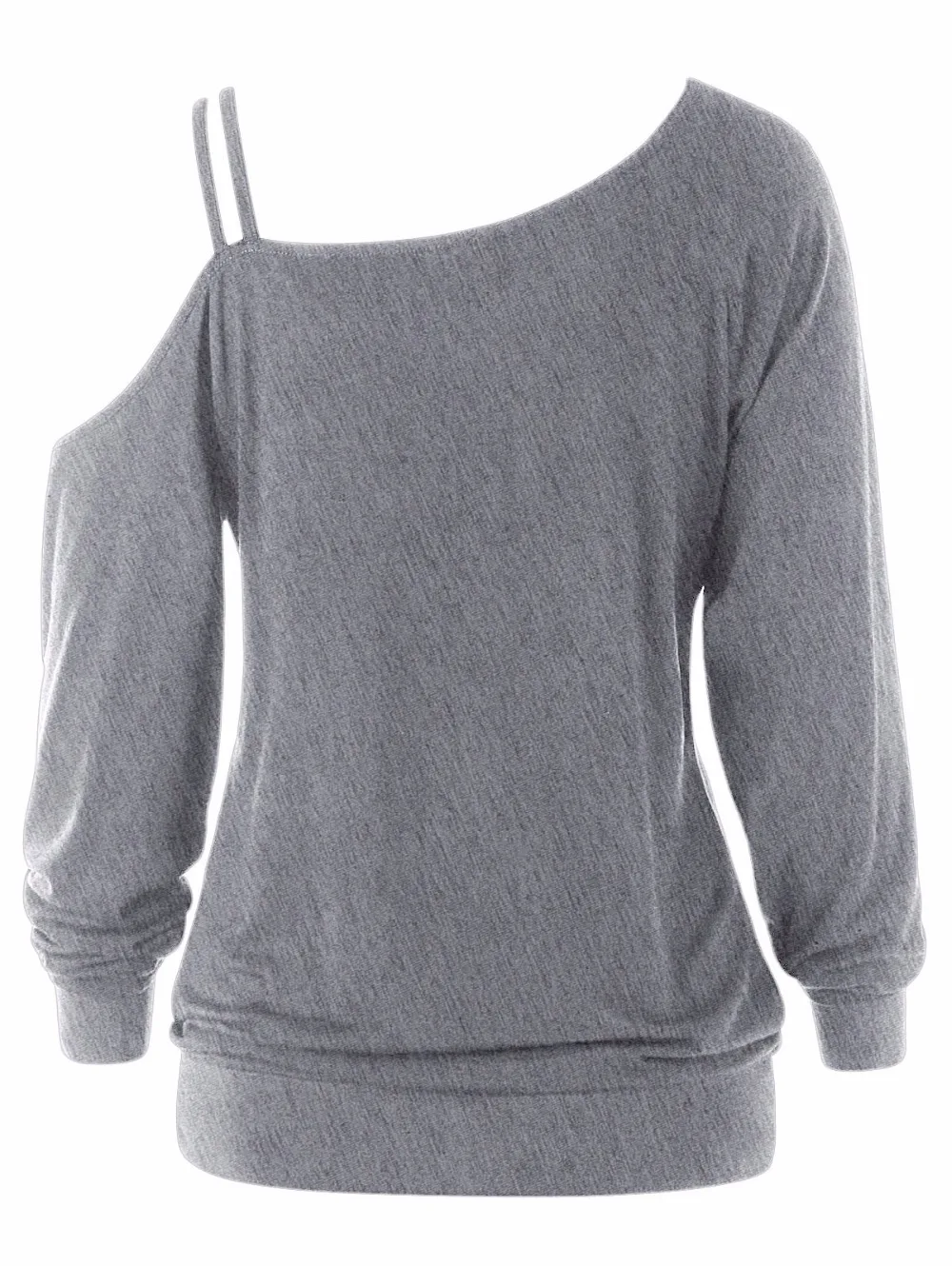 VESTLINDA One Shoulder Wing Print Long Sleeve Top Women Casual T Shirt Ladies Female Black T-Shirt 2018 Fashion Women Clothing 12
