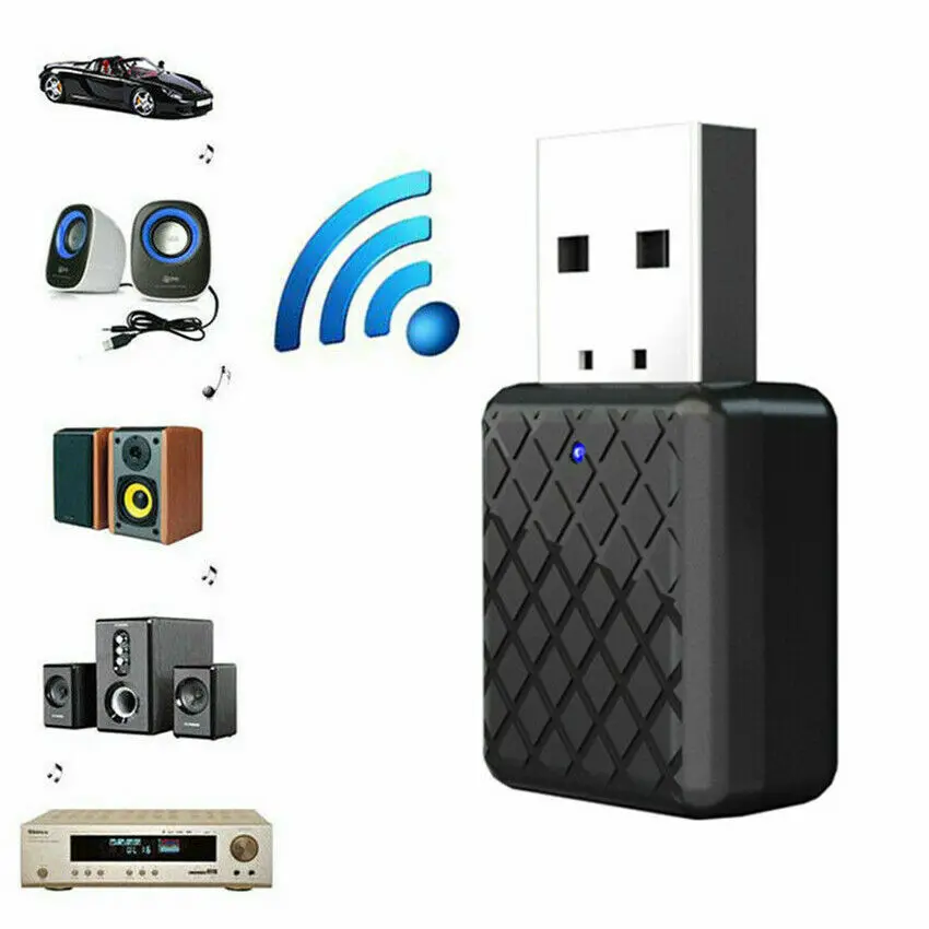 

Bluetooth V5 Transmitter Receiver Wireless A2DP Audio 3.5mm Jack Aux Adapter