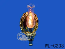 G06-X726 children baby gift Toy 1:12 Dollhouse mini Furniture Miniature rement Kerosene gold mirror Wall light 1pcs