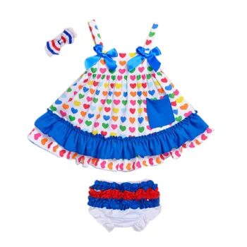 

Baby Girls' Summer Slip Dress Ruffle Bloomers Headband for 0-24Months