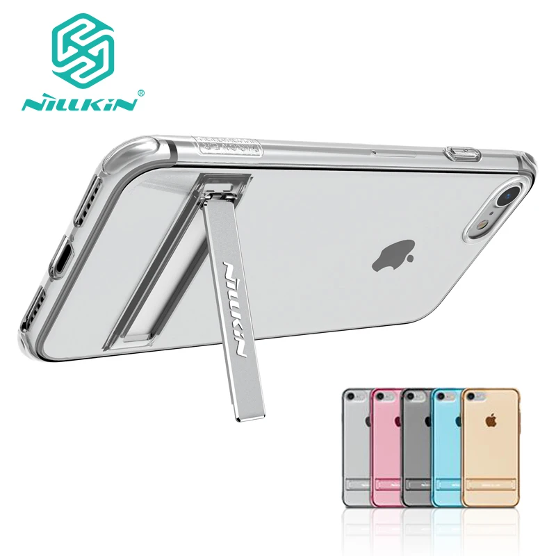 Защитный чехол Nillkin для iPhone 8 мягкий прозрачный из ТПУ с подставкой и держателем