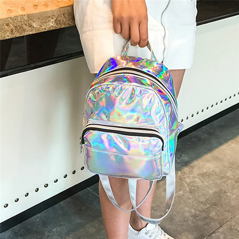 2020 Серебряный Розовый Модный Лазерный рюкзак для женщин и девочек