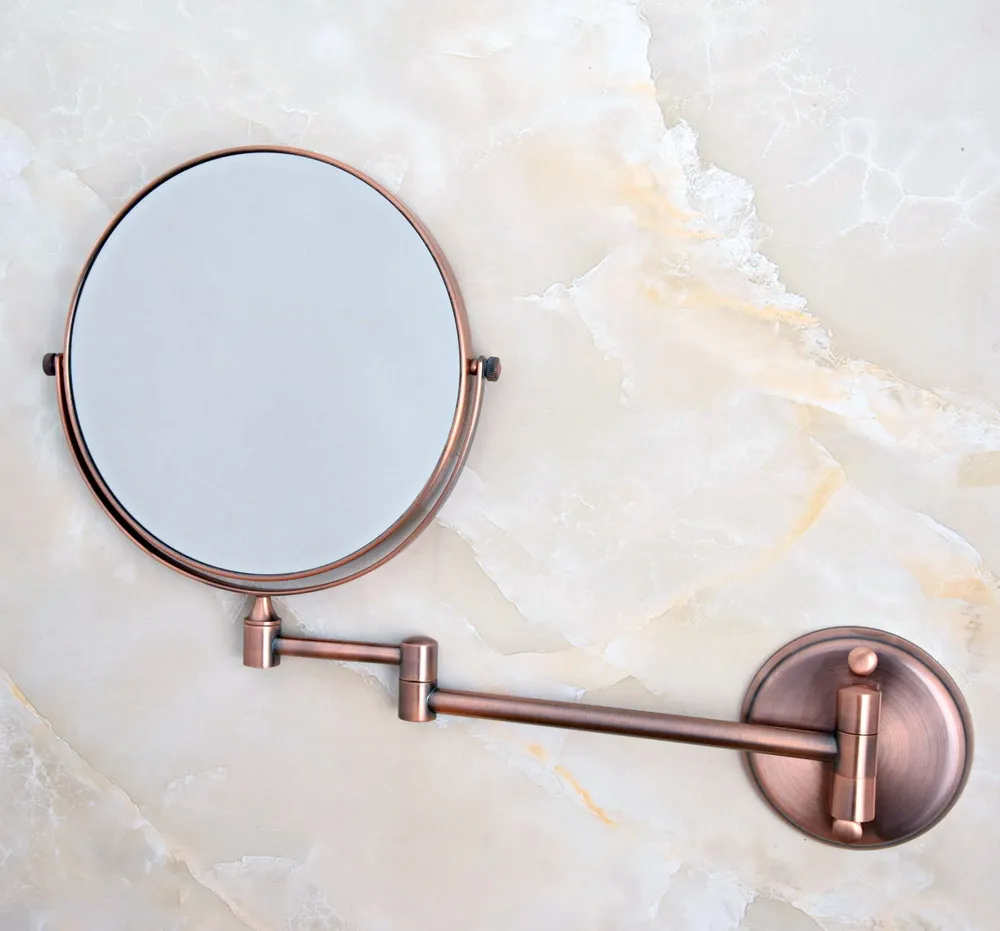 Antique Copper 8 Inch Bath Mirror 3X Magnification Wall Mounted Adjustable Makeup Mirror Dual Arm Extend 2-Face Bathroom Mirror Antique Copper 8 Inch Bath Mirror 3X Magnification Wall Mounted Adjustable Makeup Mirror Dual Arm Extend 2-Face Bathroom Mirror