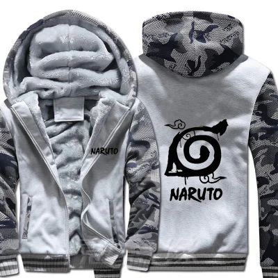 Новые зимние теплые худи с Наруто Аниме Naruto Наруто пальто с капюшоном Толстая молния мужская повседневная куртка кардиган толстовка