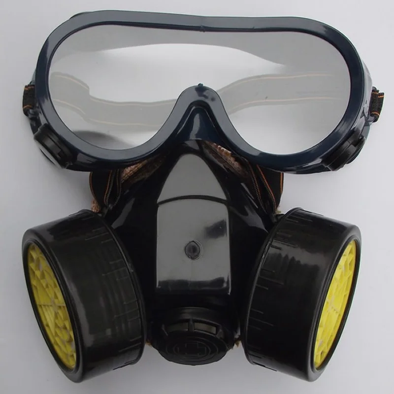 PVC double filter respirator with glasses and efficient activated