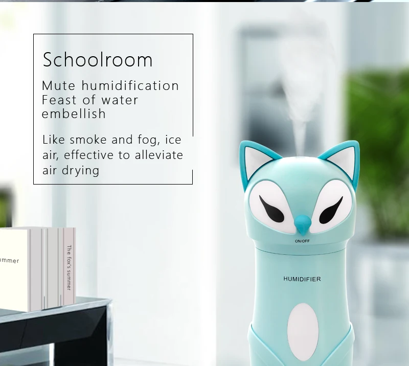 3-IN-1 Multi Fox LED fan humidifier 2018 new product usb mini baby humidifier