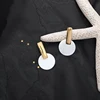 Boucles d'oreilles rectangulaires en acier inoxydable pour femmes, bijoux, formes géométriques, coquillage ► Photo 3/4