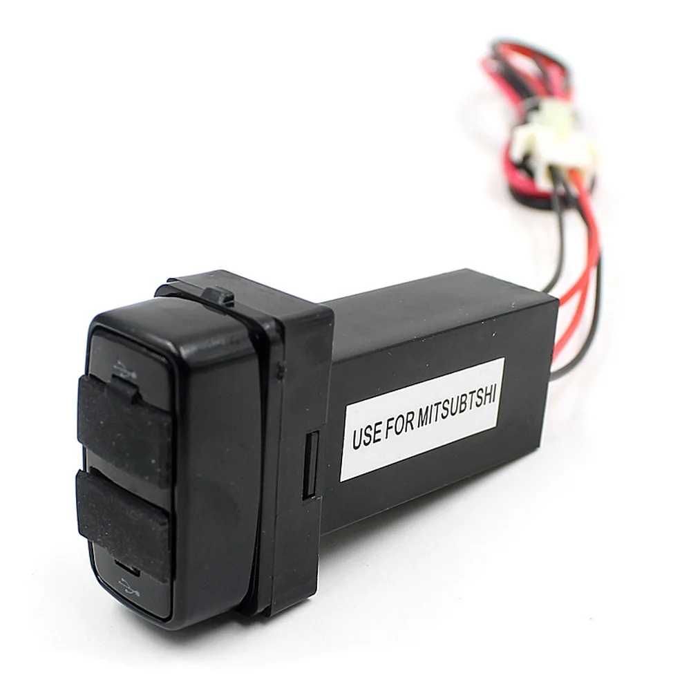 5 в 2.1A Dual USB зарядное устройство для автомобилей Mitsubishi usb зарядный адаптер для мобильных телефонов навигации планшет ПК GPS