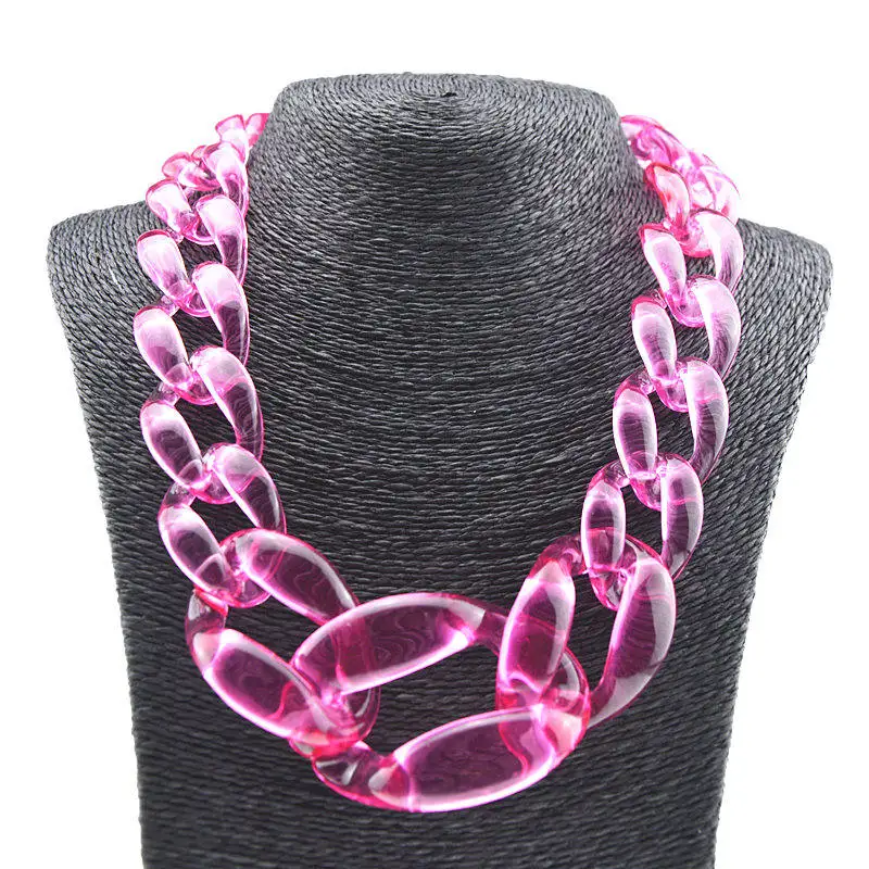Ufavoirte, уникальный дизайн, Большая пластиковая полимерная цепочка, ожерелье для женщин, модное ювелирное изделие, матовое яркое цветное ожерелье