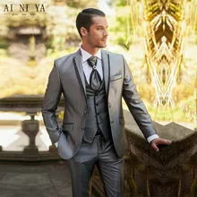 Модный мужской костюм пользовательские мужская невесты костюм для свадьбы жилет деловой костюм пальто Штаны