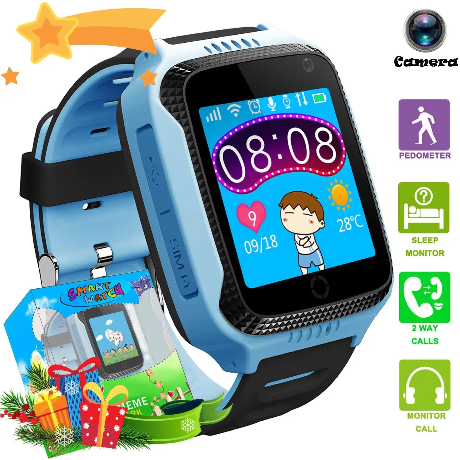 Kids Smart Watches GPS LBS Flash Night Light Touch Screen Anti-lost Alarm Smart Watch Bracelet Children Girls Boys IOS Android