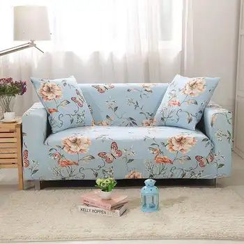 

New Idyllic Plant Style Print Universal Slipcovers Sectional Elastic Stretch Sofa Cover for Living Room Furniture Couch Cover