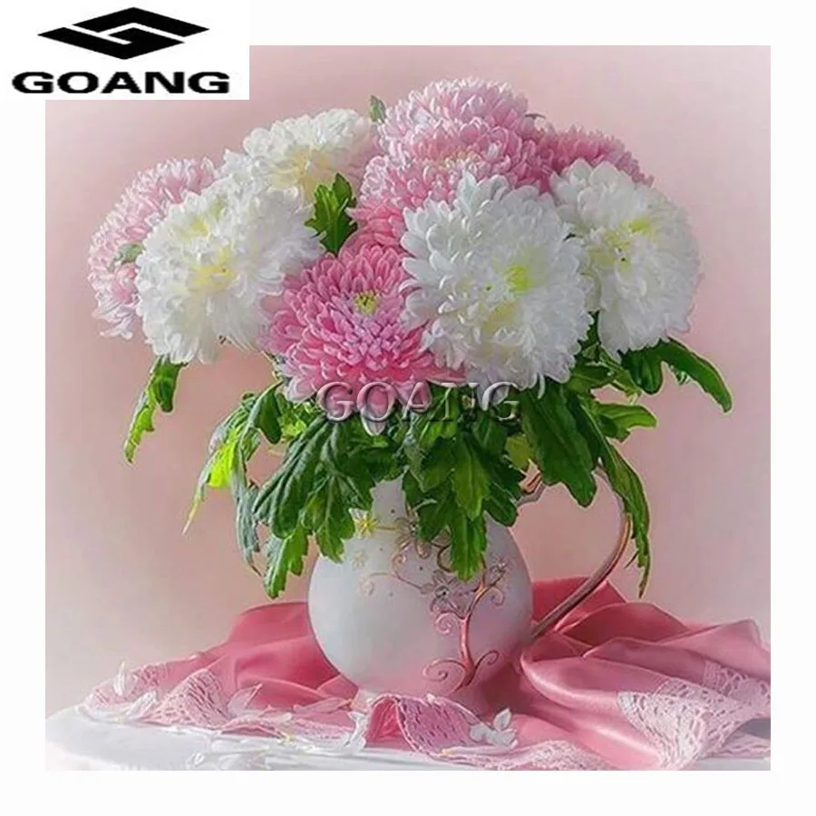 

5d Rhinestones Diy Diamond Mosaic Diamond Painting Cross Stitch Kits Full Drill Fabric Diamond Embroidery Flowers