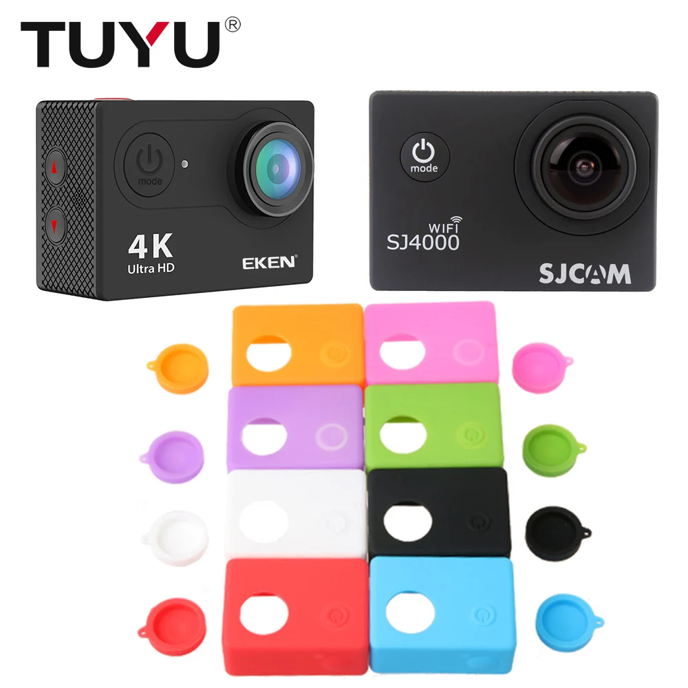 

TUYU GoPro Accessories Silicone Case for SJCAM sj4000 SJ4000WIFI SJ7000 SJ9000 EKEN H9 H9r GOPRO Hero 3 Camera Case