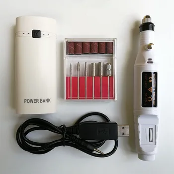 

Mini Nail Power Drill Set with Rechargeable Li-ion Battery USB Power Bank Manicure Tools Pedicure Toolkit Drill Bits Accessories